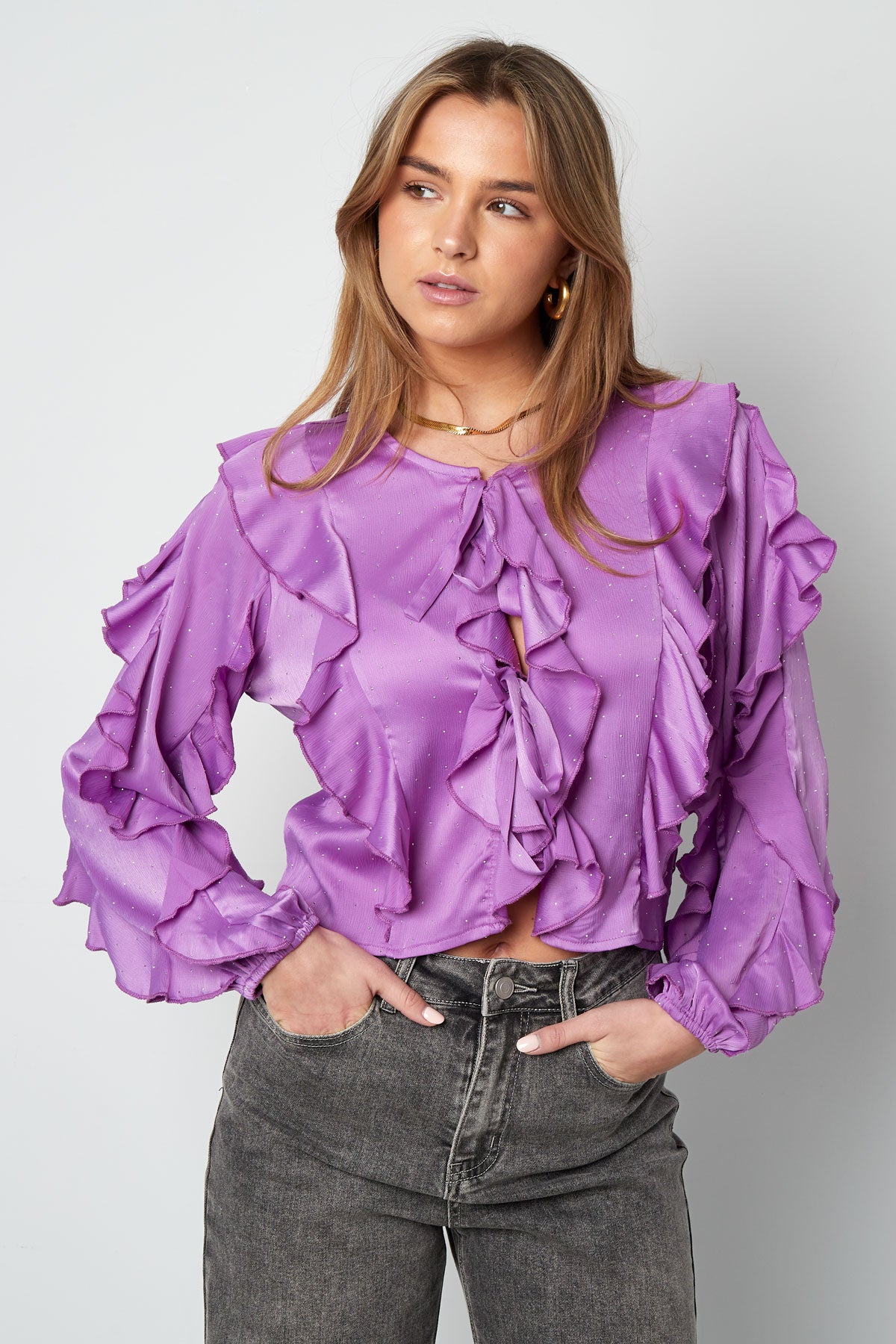 Blouse met ruffels