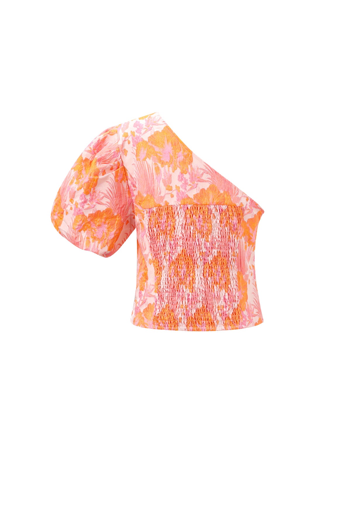 Geweven Polyestervezel Vrouwen Eén-Schouder Top Elegant Bloemenprint