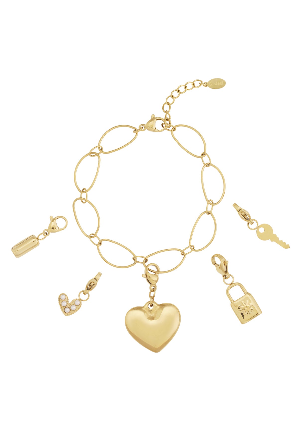 Grote hart DIY armband