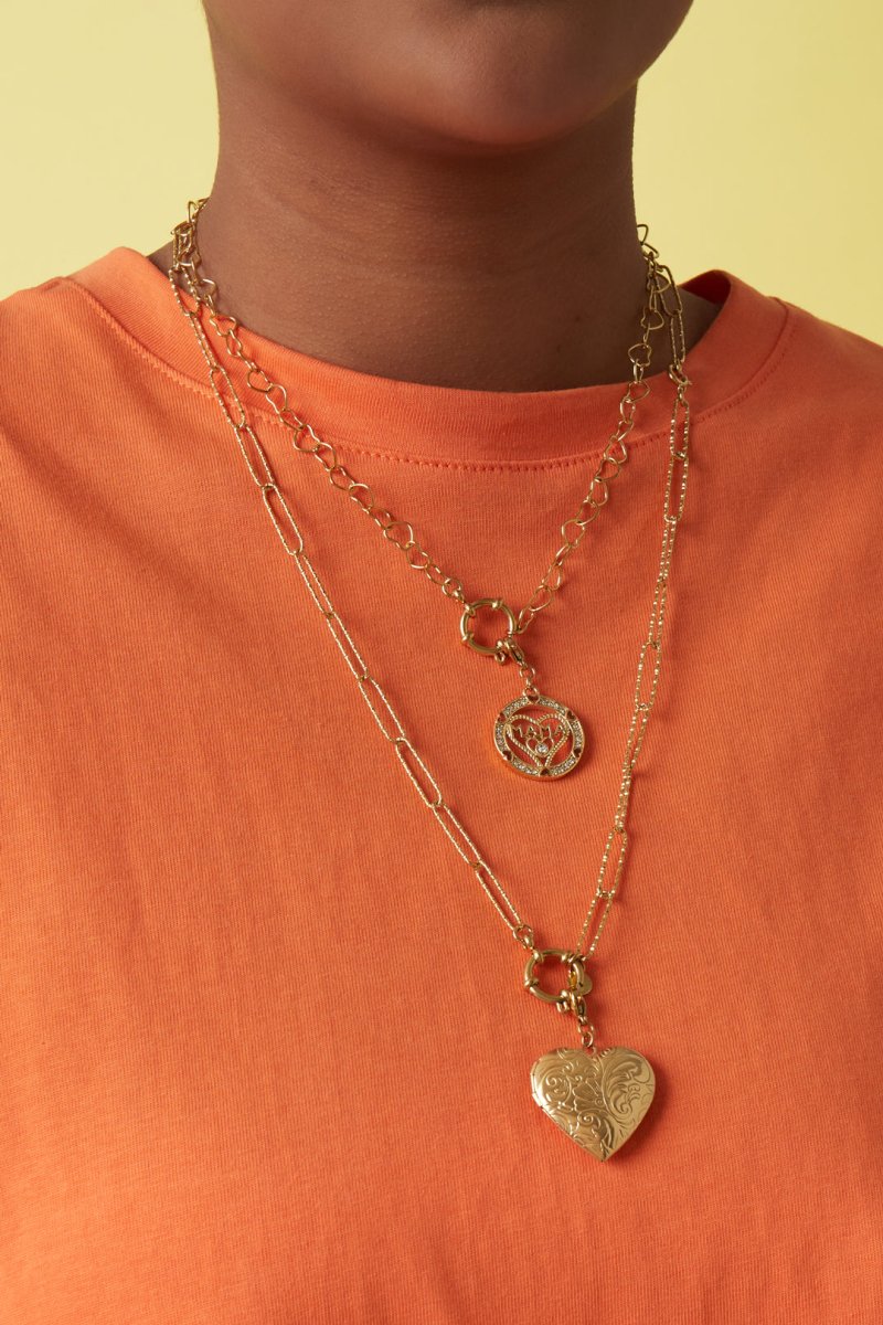 2-in-1 ketting en armband met gestructureerde schakelsRojaluxe
