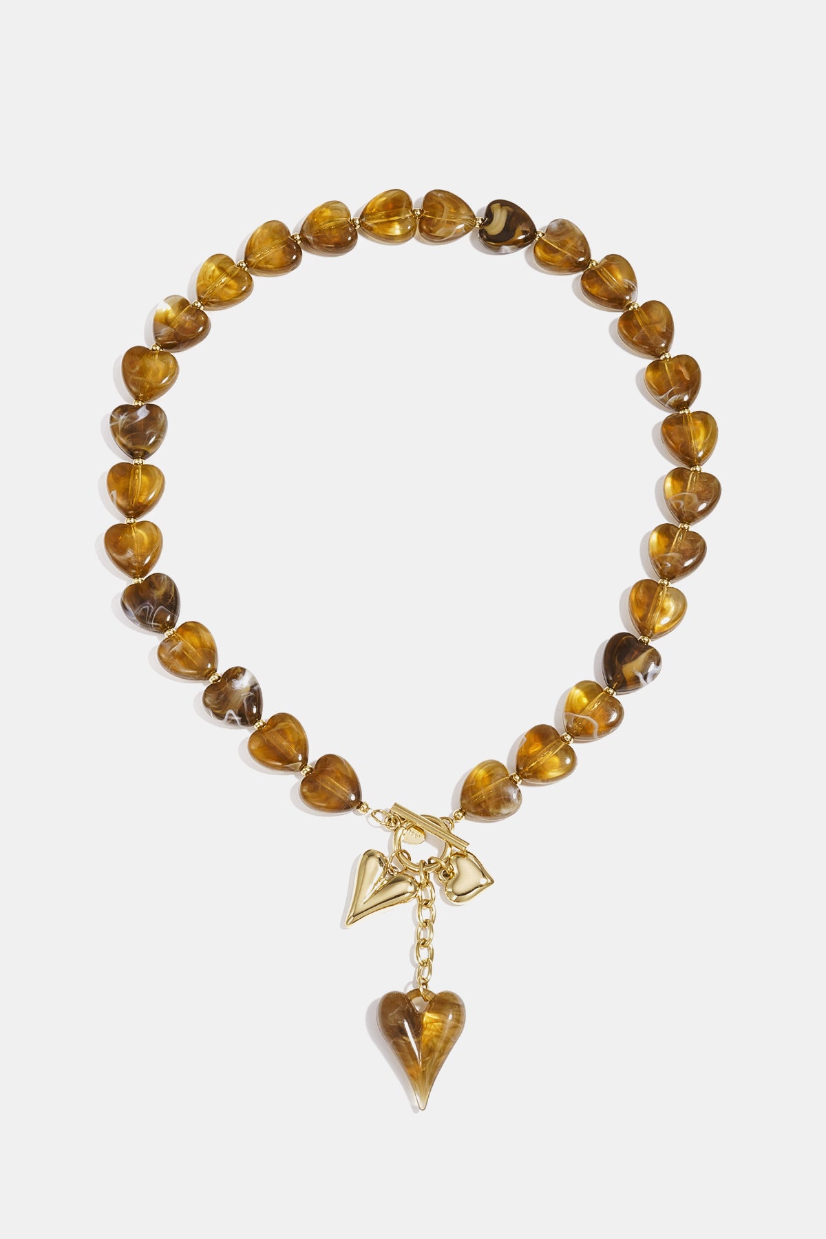 Kralenkettingen van roestvrij staal met hartjesmotief, casual, dagelijks en romantisch, dames sieraden