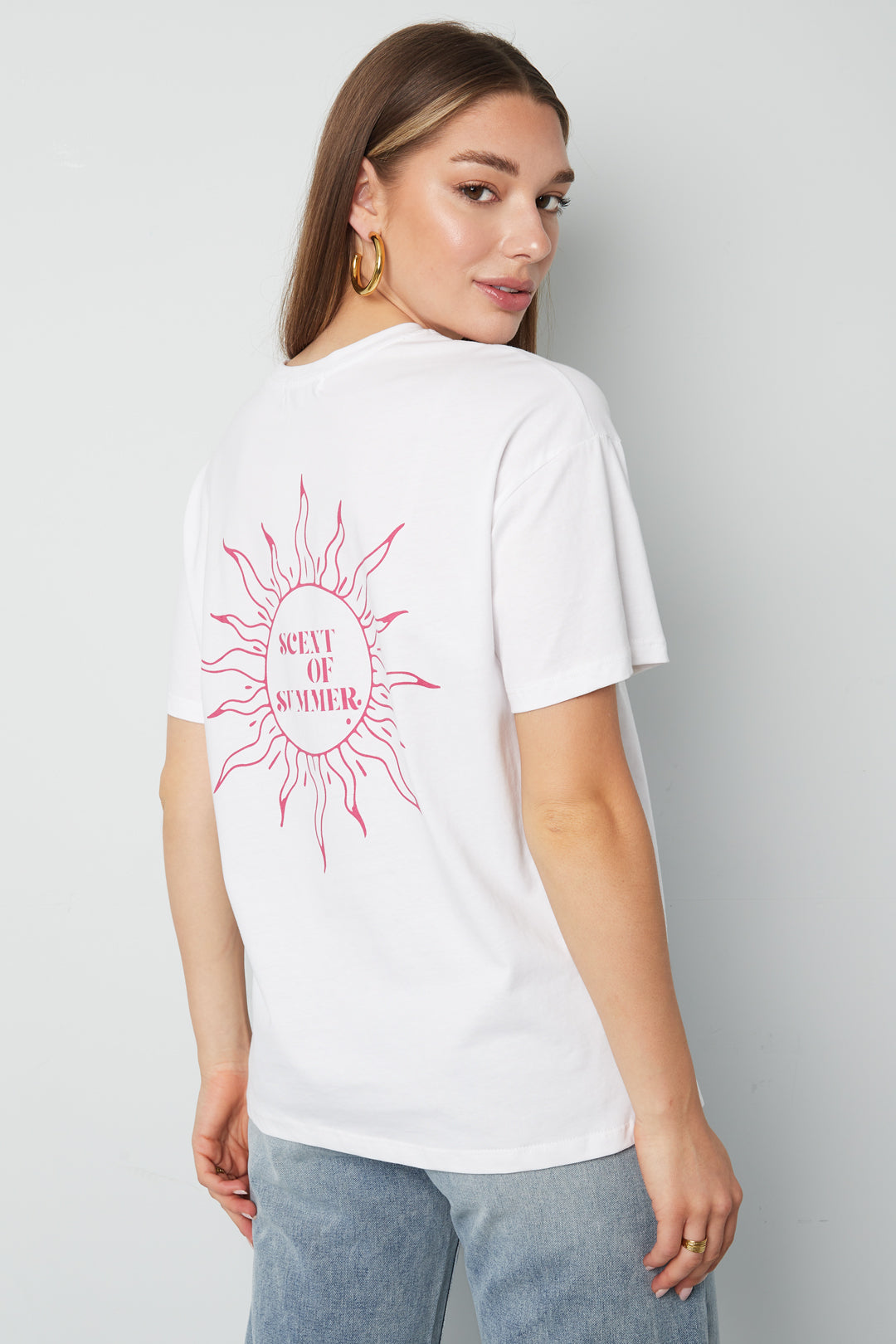 Cotton Vrouwen T-shirt Casual Letters
