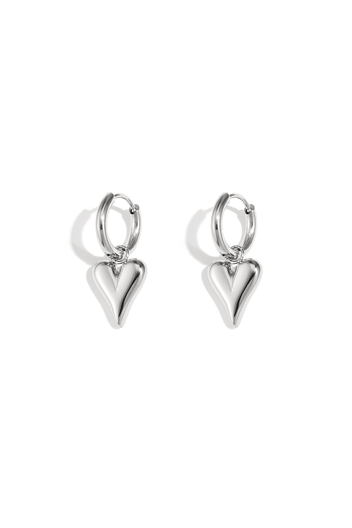 roestvrij stalen hartvormige oorbellen