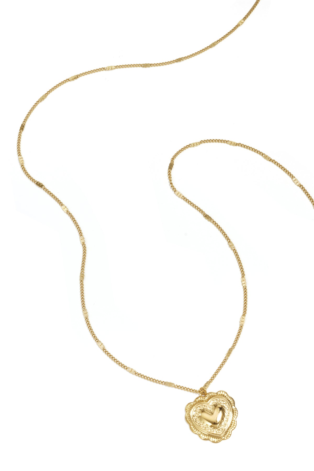 Ketting met platte details en grote hanger