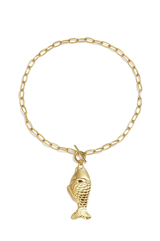 Roestvrijstalen hangerkettingen met vismotief, eenvoudige dagelijkse sieraden uit de Simple-serie voor dames.