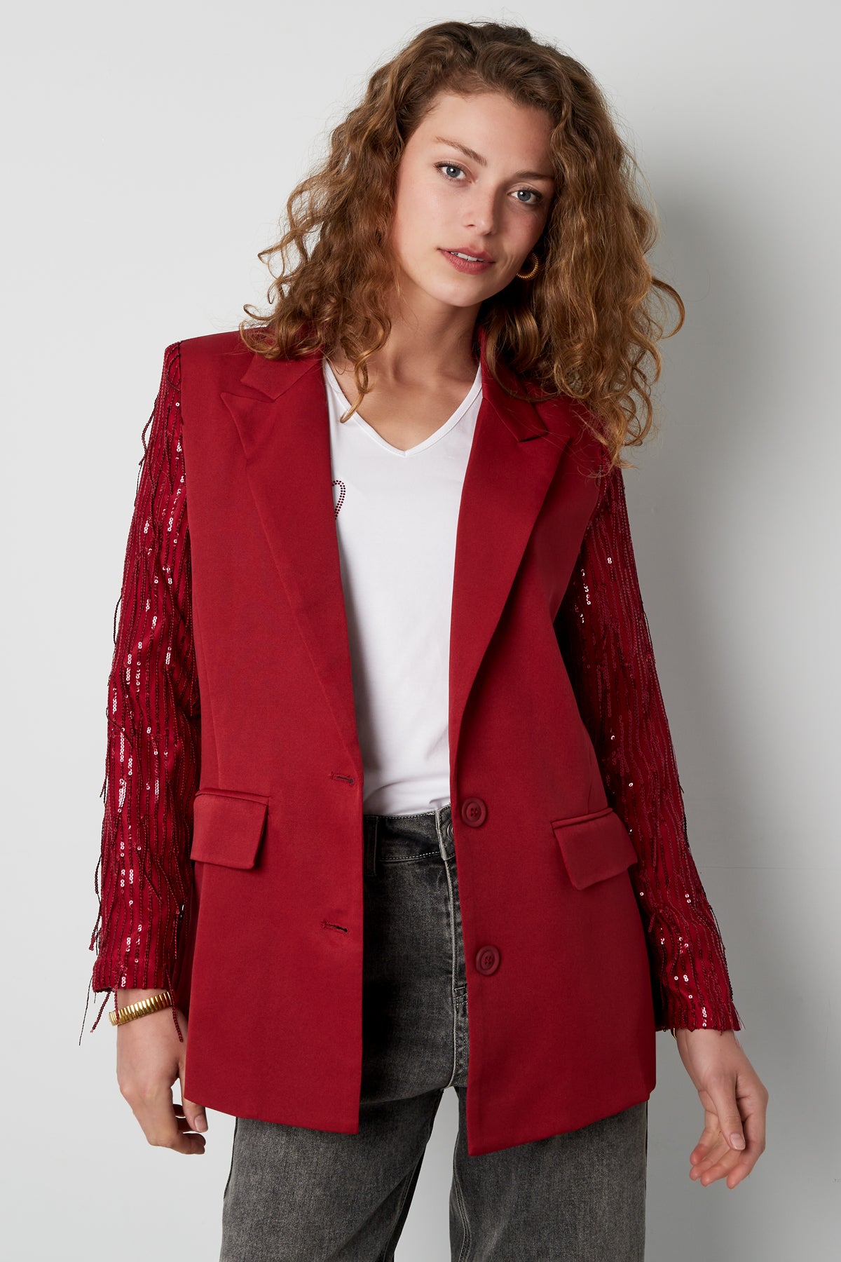 Blazer glitter mouwen