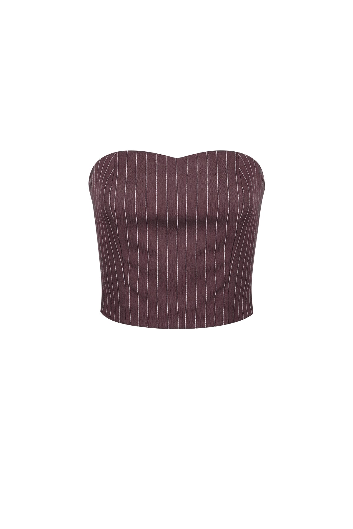 Krijtstreep bandeau top
