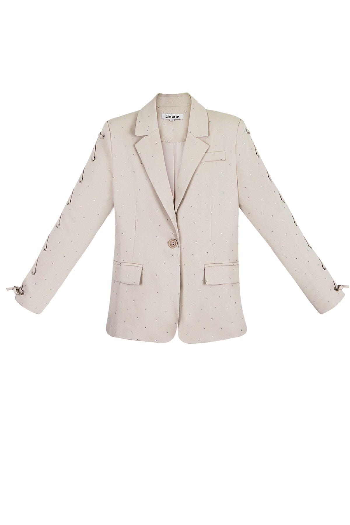 Blazer met steentjes en vetermouwen