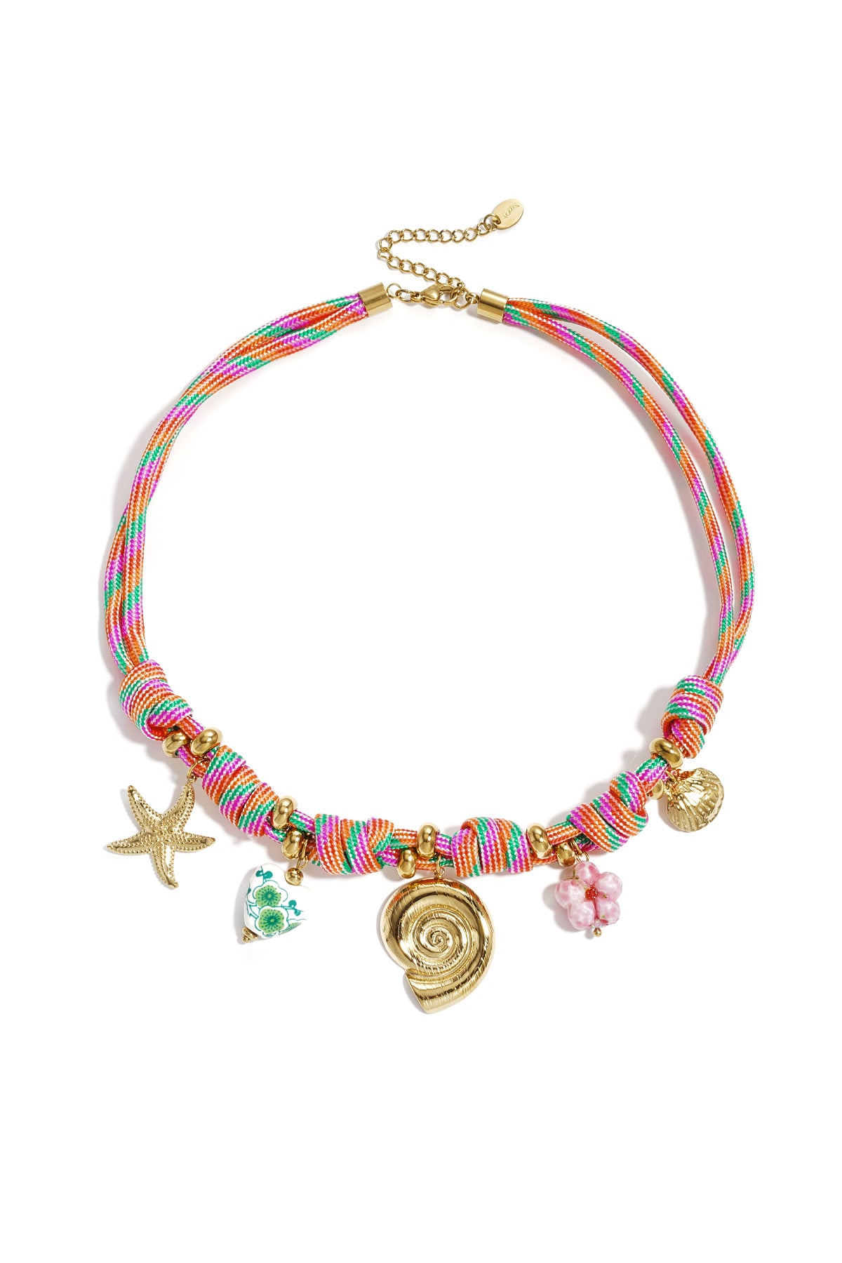 Touwhanger kettingen met schelp, Sweet Holiday/Beach Romantic Series, dames sieraden
