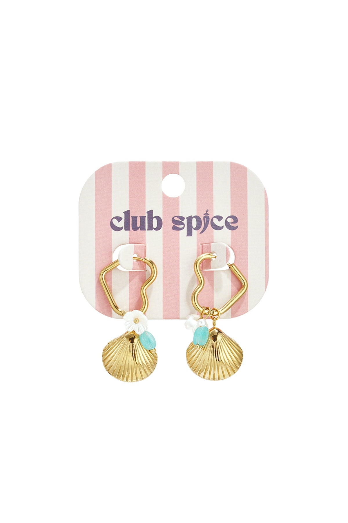 Roestvrijstalen hangende oorbellen in schelpvorm, casual, vakantie/strand, romantische serie, damessieraden