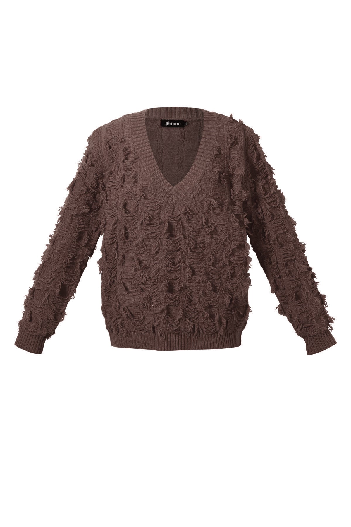 V-hals Fluffy Knit