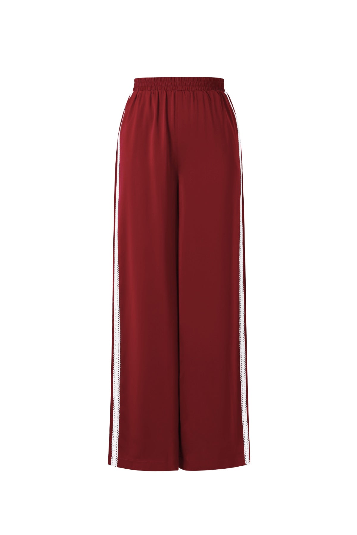 Sportieve broek met satijnen look