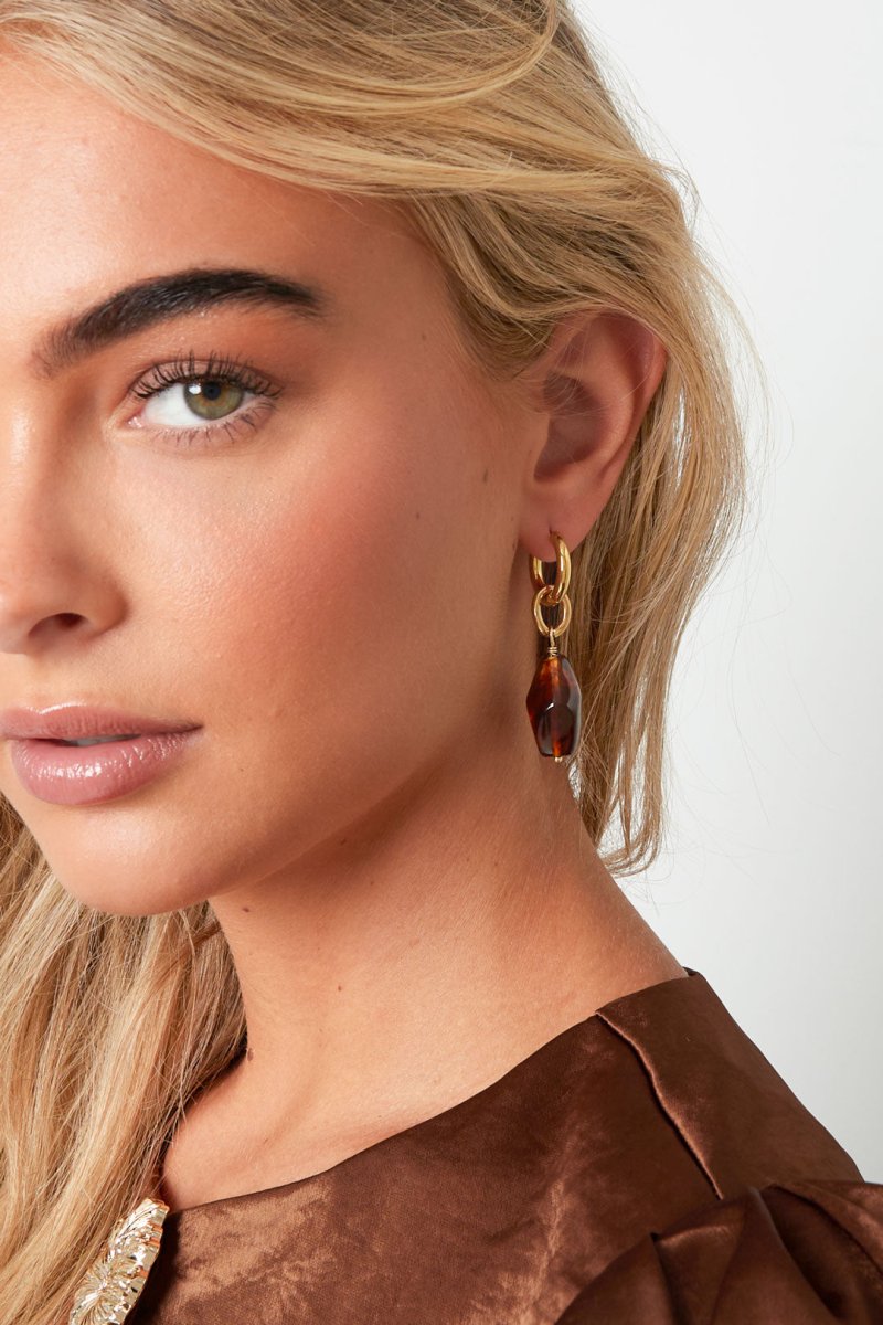 Amber Drop Hoops - 2 kleurenRojaluxe