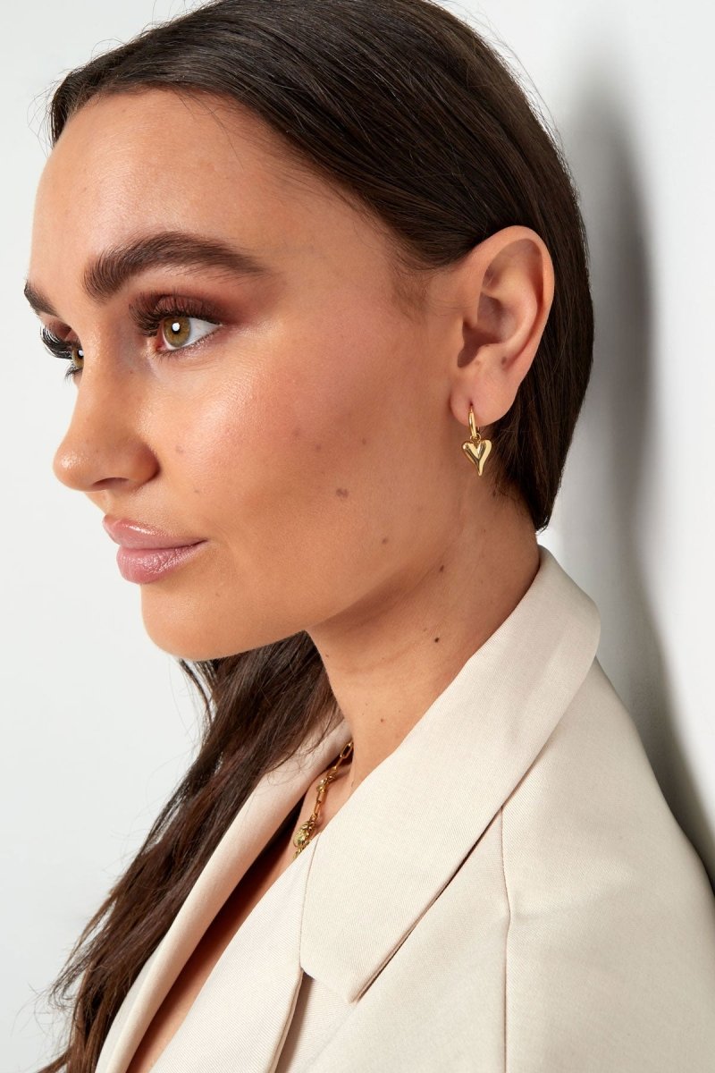 Amora Heart Hoops - 2 kleurenRojaluxe