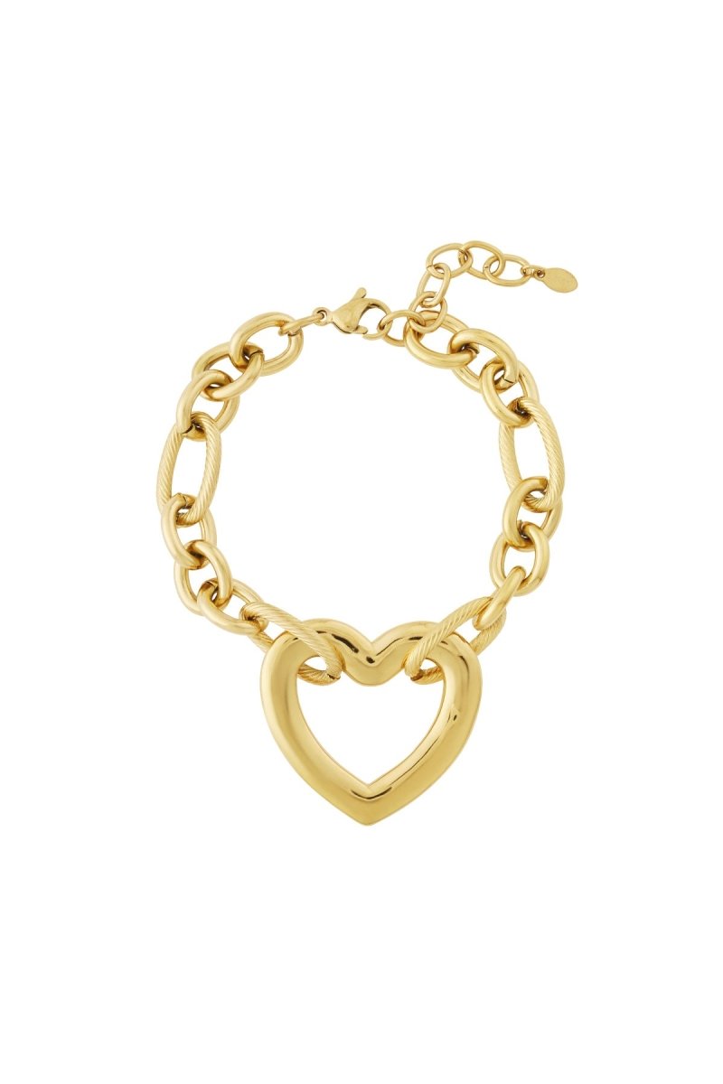 Armband met een ketting van harten - 2 kleurenRojaluxe