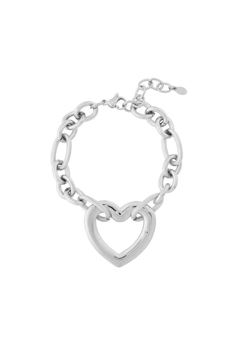 Armband met een ketting van harten - 2 kleurenRojaluxe