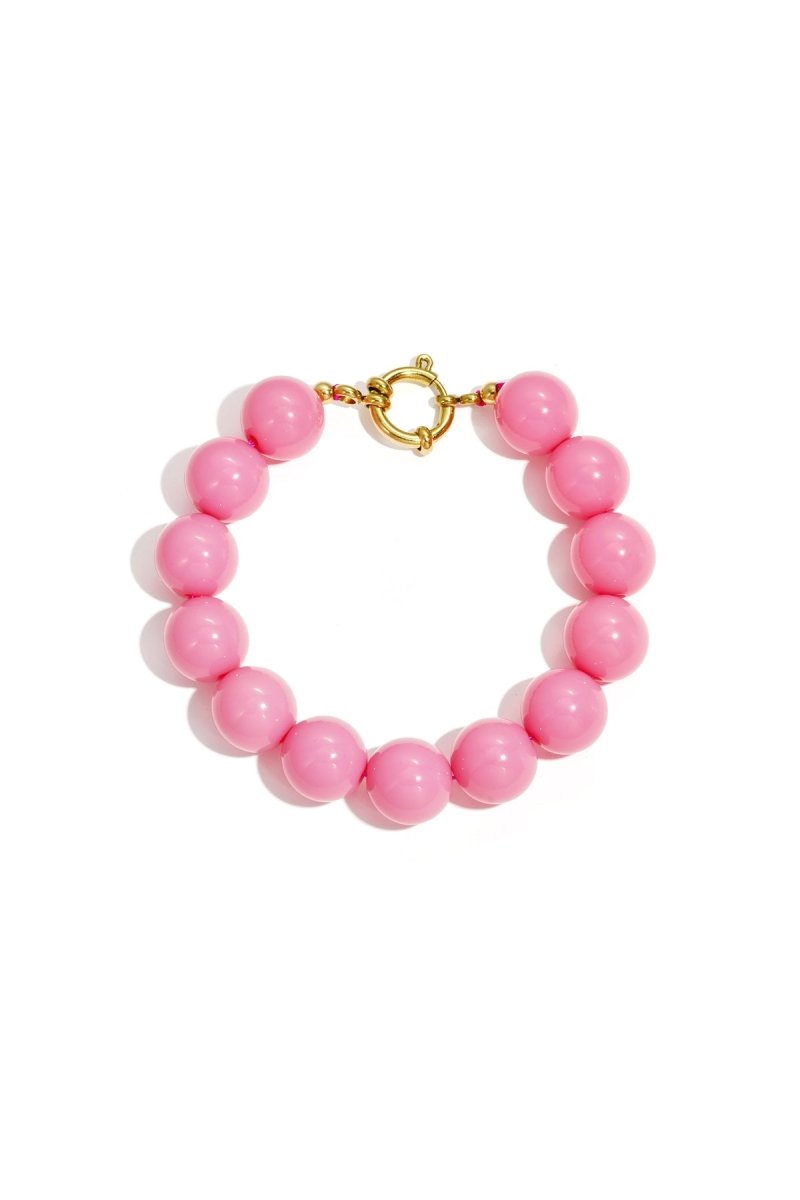 Armband met grote kralen en sluiting aan de voorkant.Rojaluxe