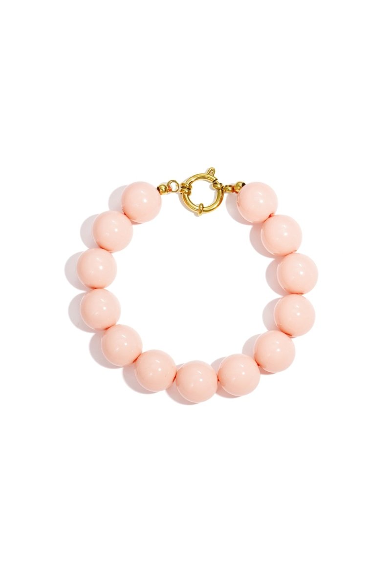 Armband met grote kralen en sluiting aan de voorkant.Rojaluxe
