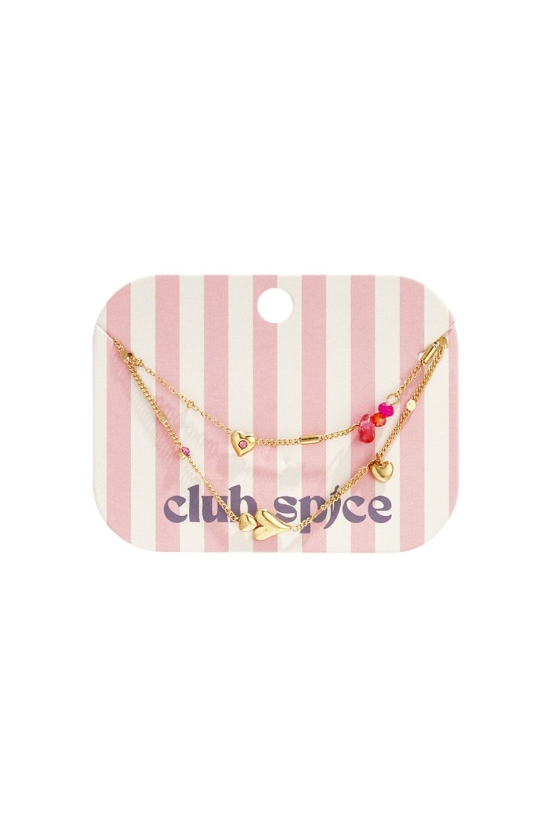 Armband met hartjes bloemen en kraaltjesRojaluxe