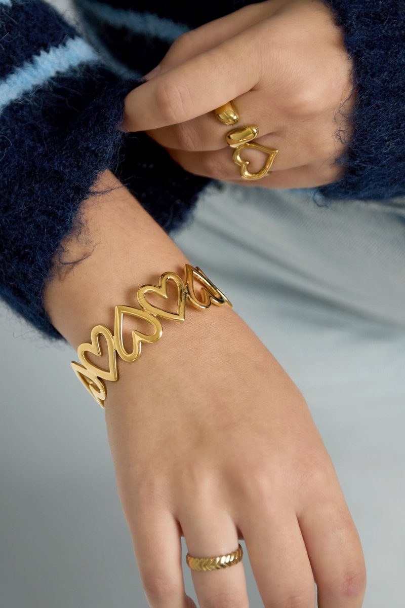 Armband met hartvormige schakels – Goud & ZilverRojaluxe