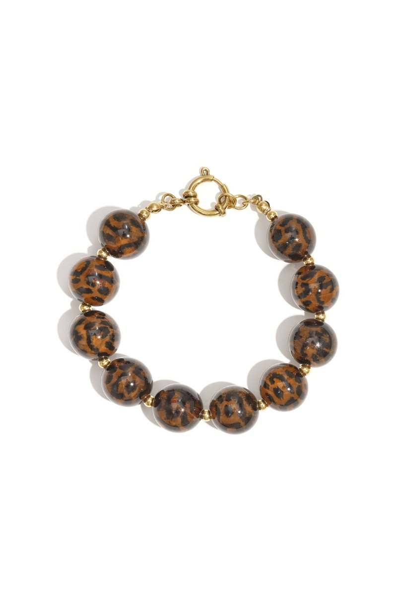 Armband met kralen en dierenprintRojaluxe
