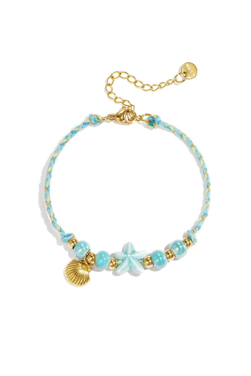 Armband met kralen van touwmotief, zeester en schelpRojaluxe
