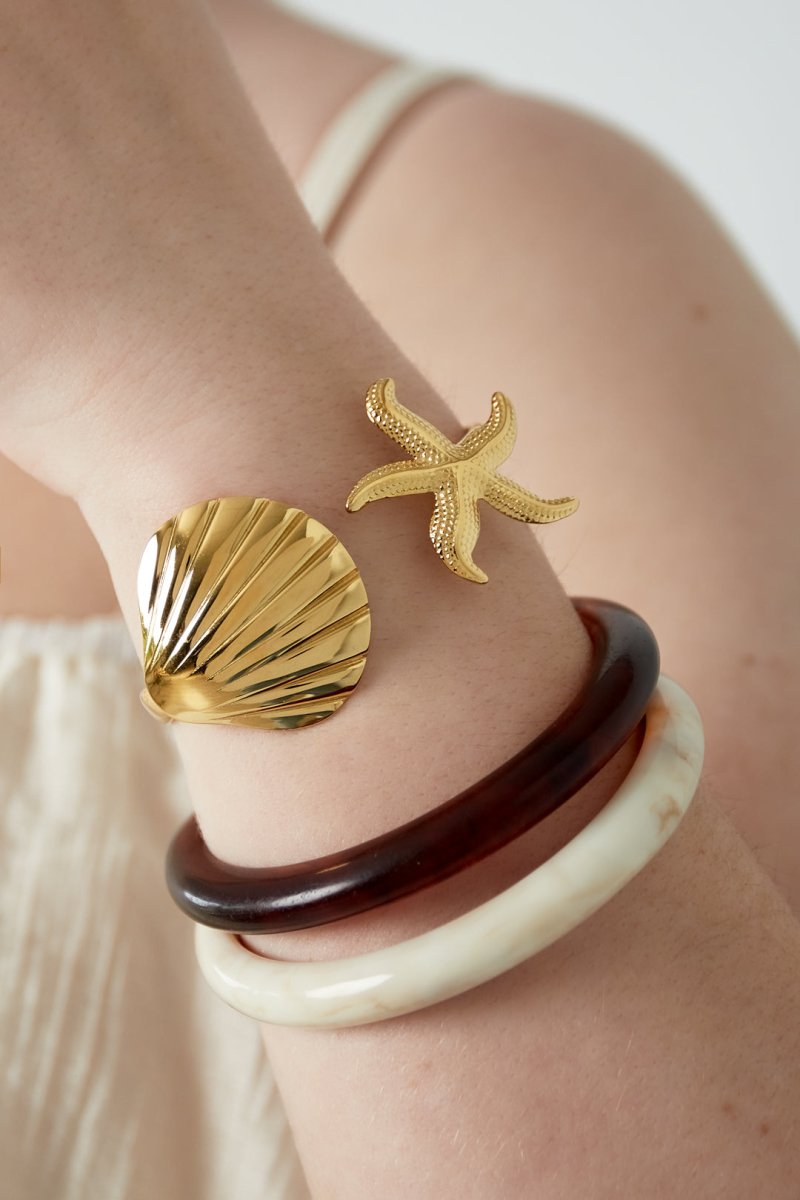 Armband met schelpen en zeesterRojaluxe