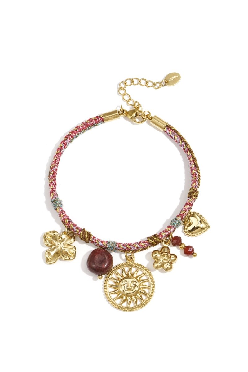 Armband met zonvormige hanger en bedelsRojaluxe