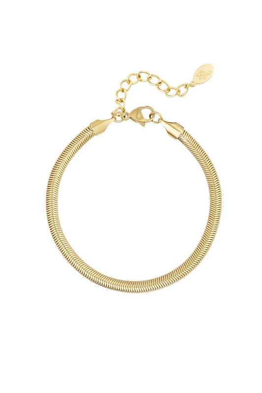 Armband platte visgraat smal - 4.0MMRojaluxe
