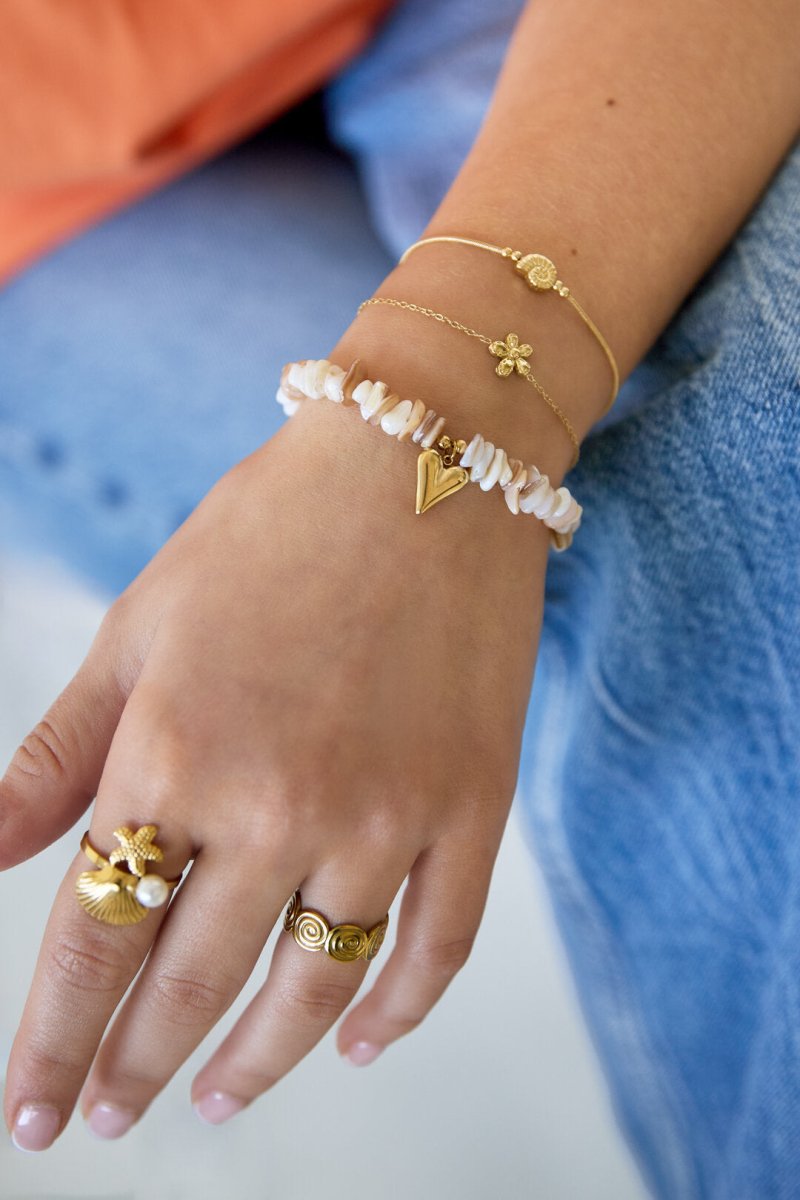 Armbanden met stenen kralen, hartvormig, vakantiethema, dagelijkse romantische serie, damessieradenRojaluxe