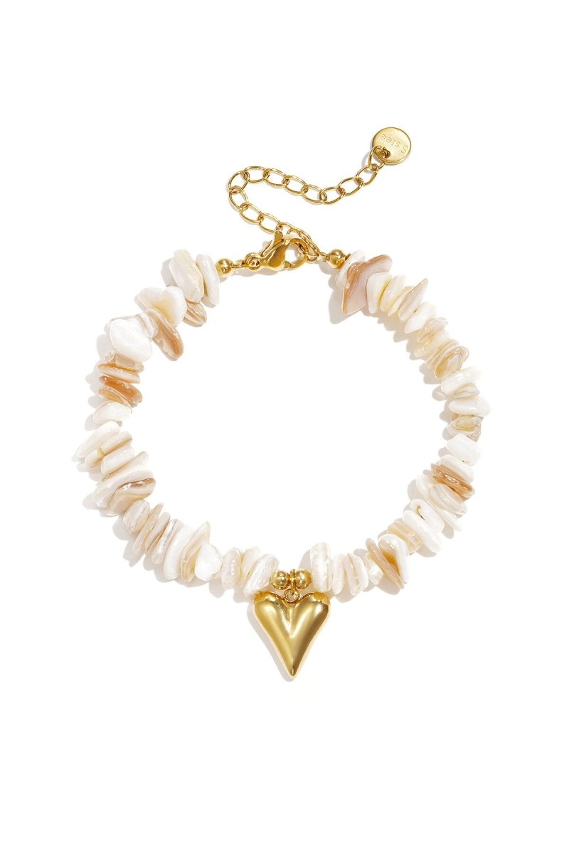 Armbanden met stenen kralen, hartvormig, vakantiethema, dagelijkse romantische serie, damessieradenRojaluxe