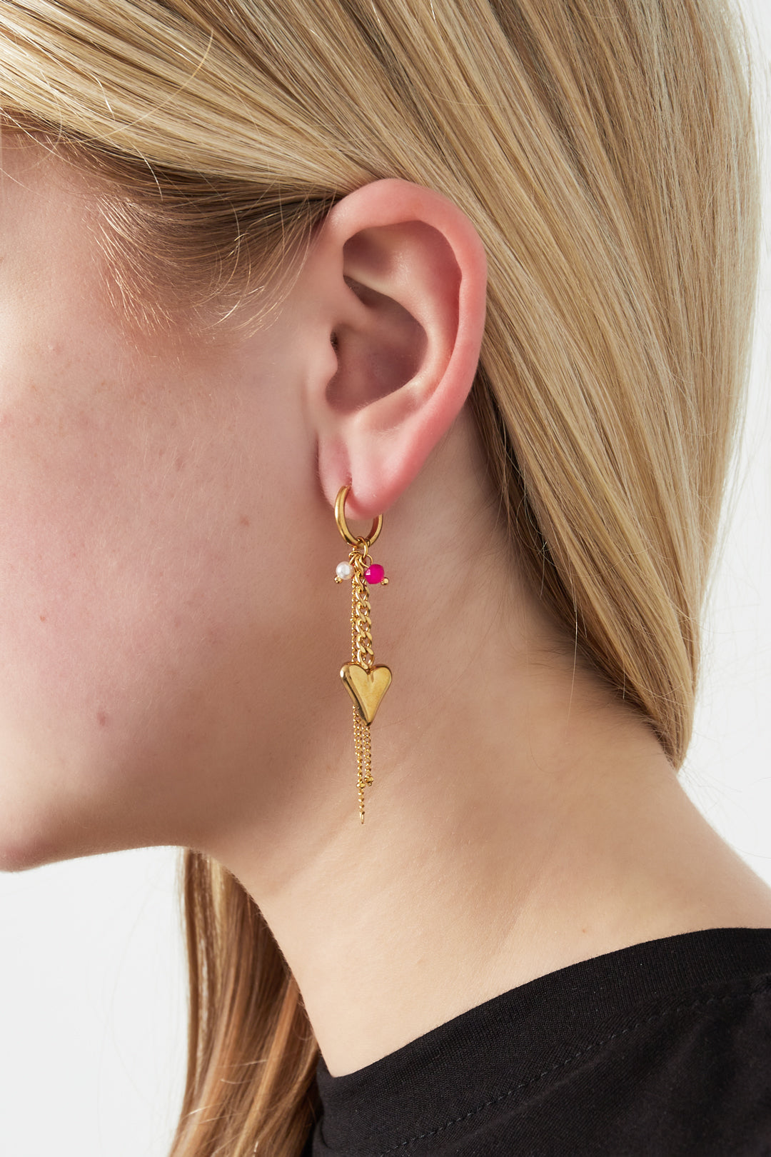 Hartvormige oorbellen