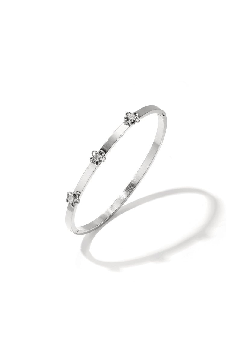 Bangle met bloemdetail en RhinestoneRojaluxe