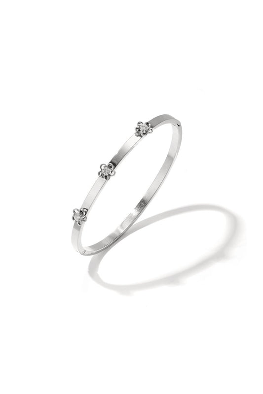 Bangle met bloemdetail en RhinestoneRojaluxe
