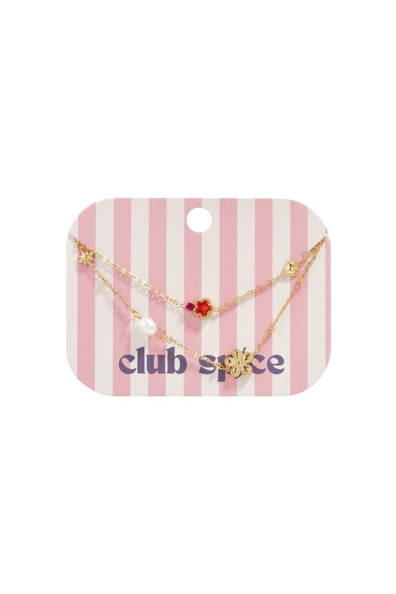 Bedelarmband met ster en bloemcharms, parels, steentjes en kraaltjesRojaluxe