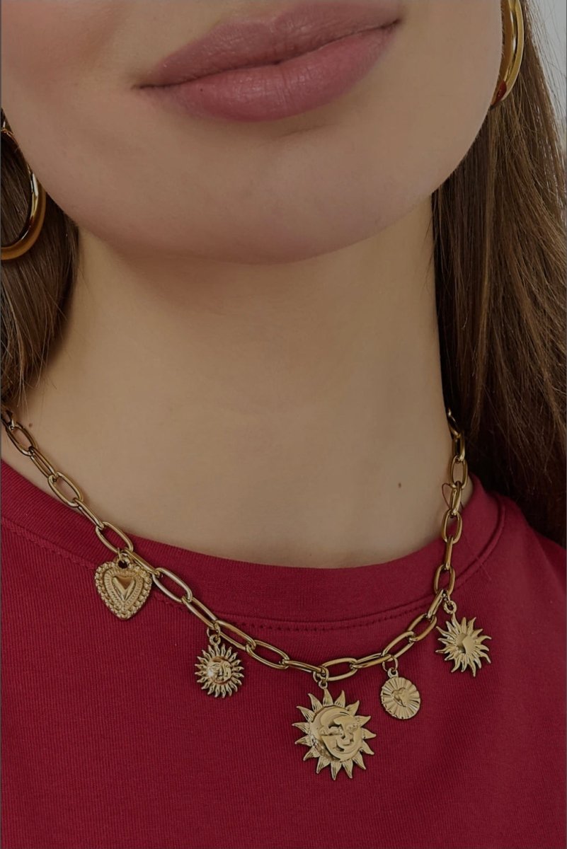 Bedelketting met Symbolen - 2 kleurenRojaluxe