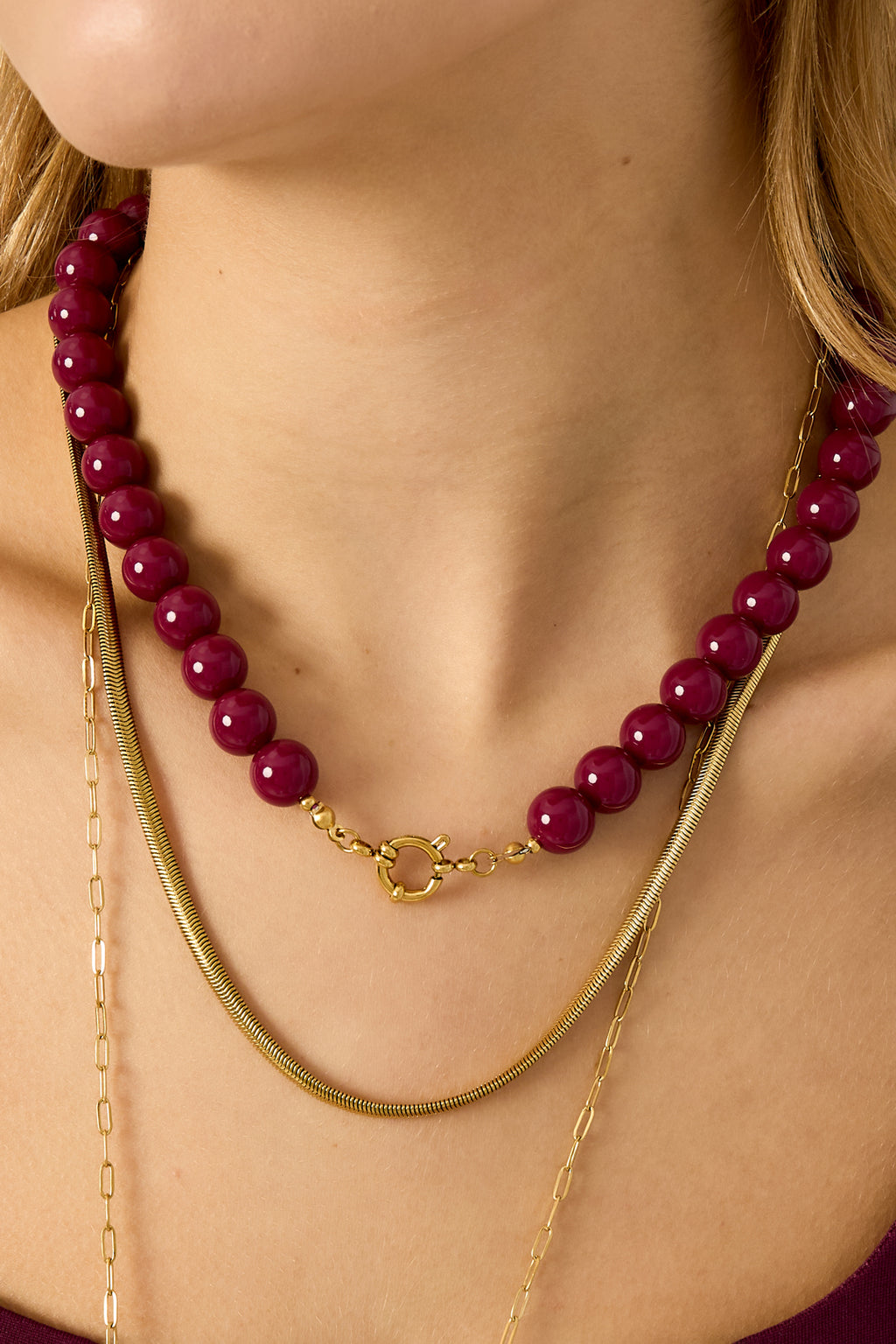 Gekleurde kleine kralenketting-12mm