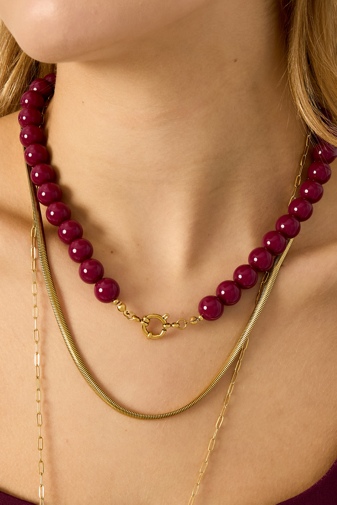 Gekleurde kleine kralenketting-12mm