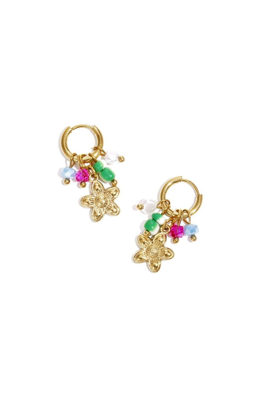Blossom Beads Charm HoopsRojaluxe