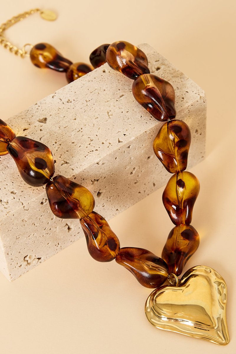 Bold Heart Statement NecklaceRojaluxe