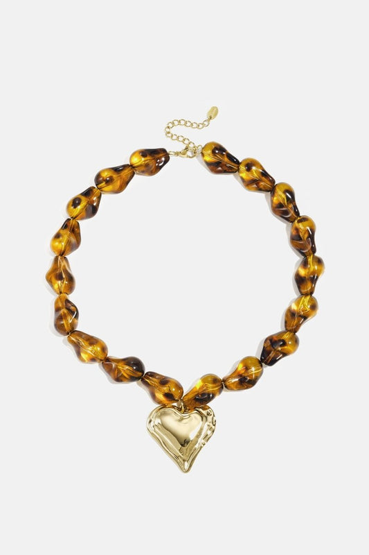 Bold Heart Statement NecklaceRojaluxe