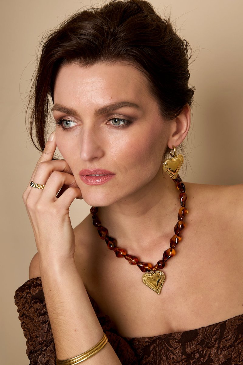 Bold Heart Statement NecklaceRojaluxe