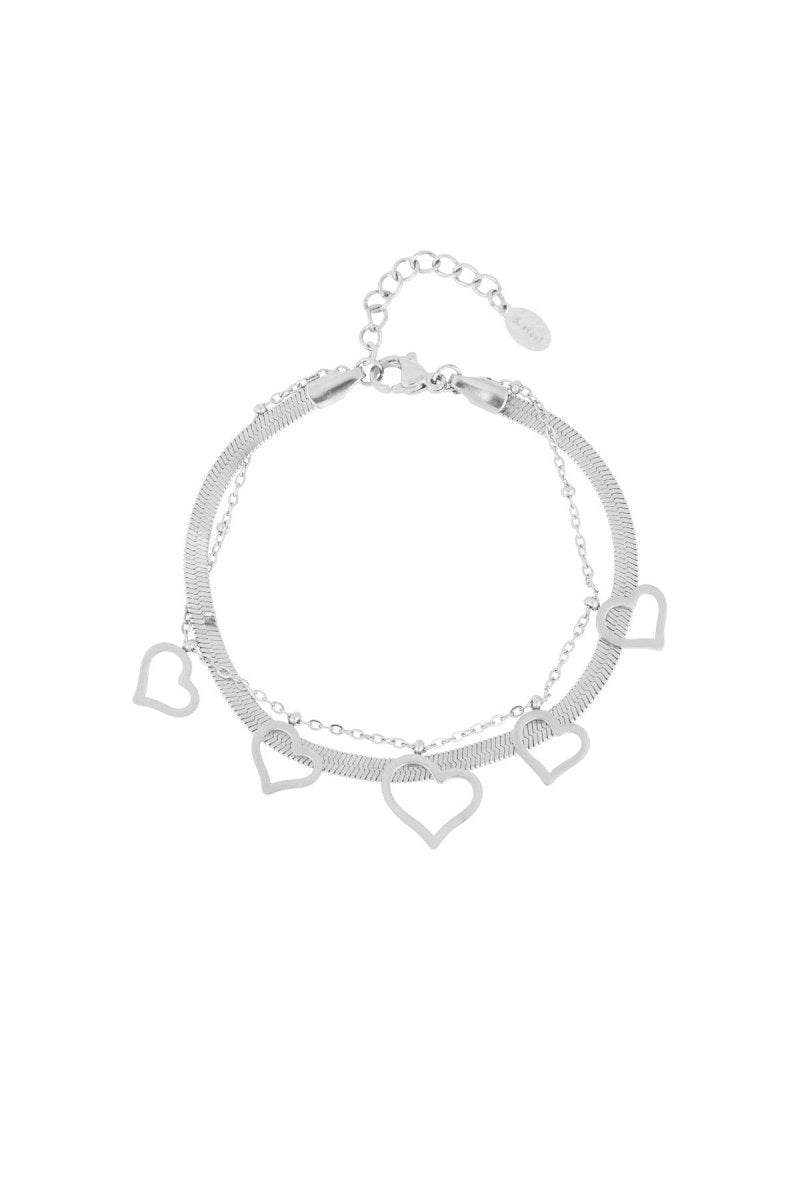 chunky heart armband - 2 kleurenRojaluxe