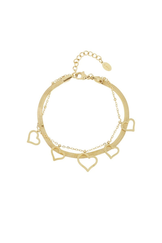 chunky heart armband - 2 kleurenRojaluxe