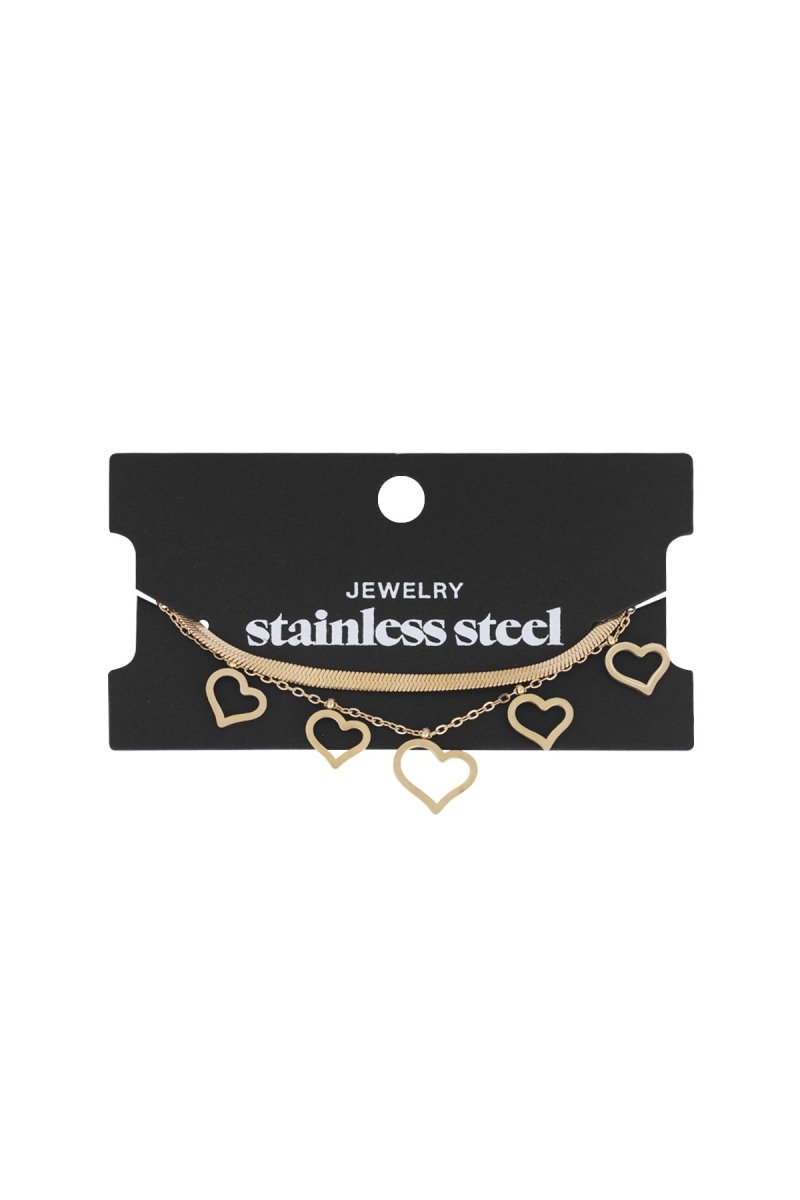 chunky heart armband - 2 kleurenRojaluxe