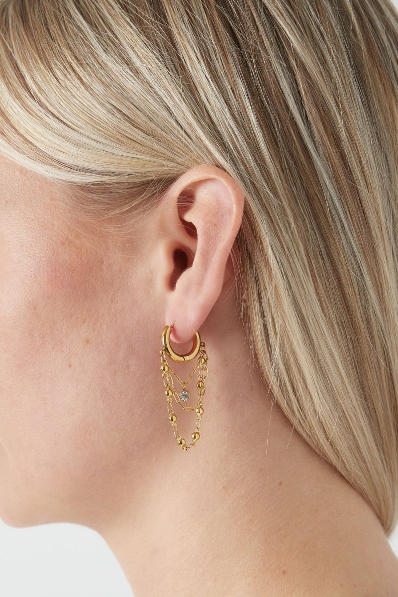 Crystal Chain Layer Hoops - 2 kleurenRojaluxe