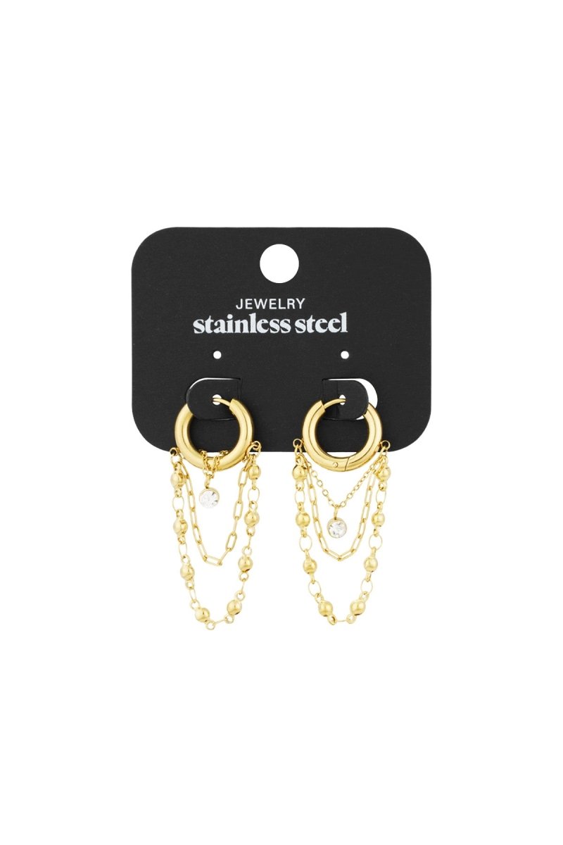 Crystal Chain Layer Hoops - 2 kleurenRojaluxe