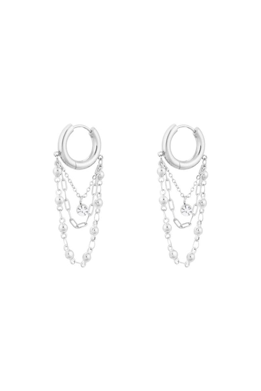 Crystal Chain Layer Hoops - 2 kleurenRojaluxe