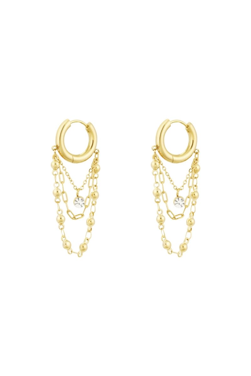 Crystal Chain Layer Hoops - 2 kleurenRojaluxe