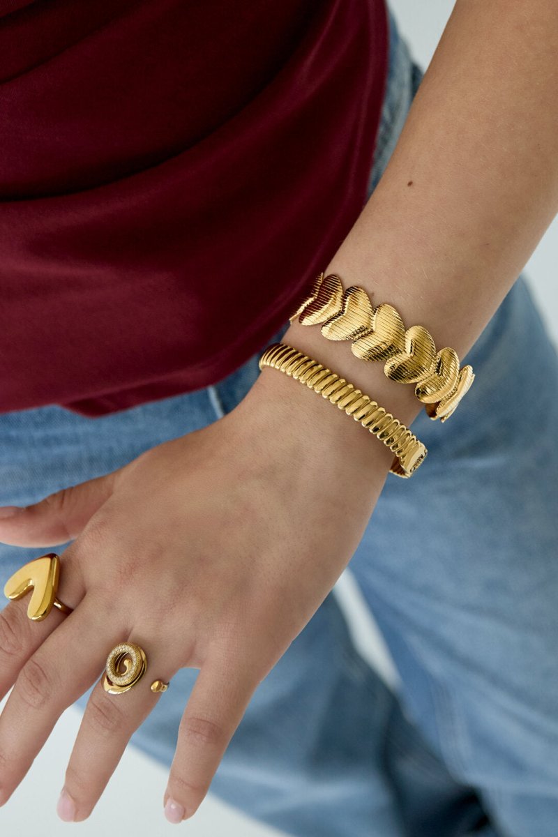 Cuff met gestreepte hartenRojaluxe
